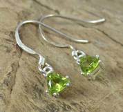 TRIANGULAR - PERIDOT, STERLING SILVER EARRINGS - OHRRINGE