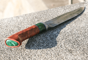 ARCANUS KNIFE - DAMASCUS STEEL, METEORITE, MALACHITE - DAMASCUS STEEL KNIVES