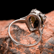 MONTANA - MOLDAVITE STERLING SILVER RING - MOLDAVITES, CZECH