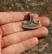 PERUN'S BEARDED AXE, BRONZE PENDANT - ANHÄNGER, HALSKETTEN