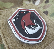 DRAKKAR DRAGON SHIP AT NIGHT, 3D VELCRO PATCH - MILITARY PATCHES