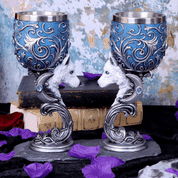 WILD AT HEART TWIN WOLF HEART SET OF TWO GOBLETS - MUGS, GOBLETS, SCARVES