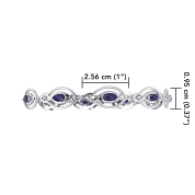 KNOTTED SILVER BANGLE DE LUXE WITH AMETHYSTS, AG 925 - ARMBÄNDER