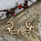 PORO, SAMI REINDEER, EARRINGS BRONZE - PENDANTS, NECKLACES