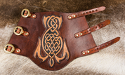 LEATHER BRACER, CELTIC DESIGN - LEATHER ARMOUR/GLOVES