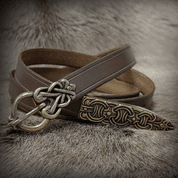 CEINTURE VIKING - BOUCLE ÉTAIN COULEUR BRONZE ET MORDANT - CEINTURES EN CUIR