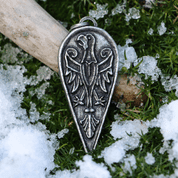 EAGLE ON ALMOND SHIELD, ZINC - MIDDLE AGES, OTHER PENDANTS