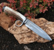 ALASKA BOWIE KNIFE WITH ANTLER, HAMON HARDENING - KNIVES