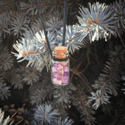 AMETHYST, GLASS BOTTLE, LEATHER CORD - FANTASY JEWELS