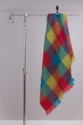 COLOURED CHECK MOHAIR THROW, IRELAND - WOLLDECKEN UND SCHALS AUS IRLAND