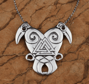 HEART OF THE NORTH, HUGIN AND MUNIN, SILVER VIKING NECKLACE - PENDANTS - HISTORICAL JEWELRY