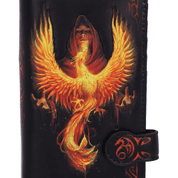 ANNE STOKES PHOENIX RISING MYTHICAL BIRD EMBOSSED PURSE - METAL MUSIK LEDERPRODUKTE