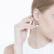 SRDCE S KORUNOU STŘÍBRNÉ NÁUŠNICE - EARRINGS