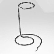 HAND FORGED IRON HORN STAND - SNAKE TAIL SHAPED TIP - DRINKING HORNS