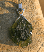 LORENA, MOLDAVITE, SILVER PENDANT - MOLDAVITES, CZECH