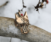 WARG, LOUP NORDIQUE, PENDENTIF VIKING, BRONZE - BIJOUX ANIMALIERS