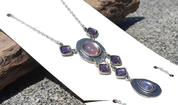 FLAVIA, NECKLACE, PURPLE GLASS - BIJOUTERIE FANTAISIE