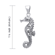 CELTIC SEAHORSE, KNOTTED PENDANT - NAUTICAL SILVER JEWELRY