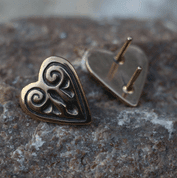 BELT MOUNT - HEART, NOVGOROD, BRONZE - BUCKLES, BELT FITTINGS