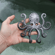 CTHULHU - CROCHETS EN FER FORGÉ / PORTE-CLÉS - FER FORGÉ ET MONNAIE