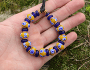 BRACELET, PERLES DE VERRE CELTIQUES, REPRODUCTION - PERLES DE VERRE HISTORIQUES