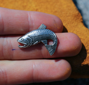 TROUT, FISH, FISHING PENDANT, ZINC ANTIQUE SILVER - ANIMAL PENDANTS