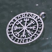 VEGVÍSIR - ICELANDIC COMPASS, EARRINGS AND PENDANT, SILVER - JEWELLERY SETS