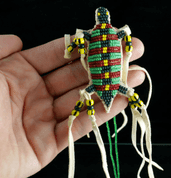 INDIAN TURTLE, BEADED, GREEN - LONGEVITY - SKLAD