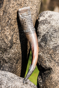 HIBERNIA, LUXURY ENGRAVED DRINKING HORN - DRINKING HORNS