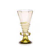 HISTORICAL GREEN GLASS GOBLET - HISTORICAL GLASS