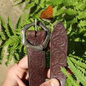 ALBION, BROWN LEATHER BELT - BELTS