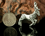 CELTIC DEER - HERNE, STERLING SILVER PENDANT - PENDANTS