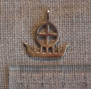 SUN BOAT, BRONZE PENDANT - ANHÄNGER, HALSKETTEN