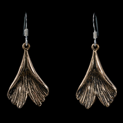 GINKGO, EARRINGS, BRONZE - COSTUME JEWELLERY