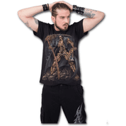 STEAMPUNK SKELETON - T-SHIRT BLACK - T-SHIRTS POUR HOMMES, SPIRAL DIRECT