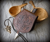 EARLY MEDIEVAL - VIKING, SLAVIC, AVAR LEATHER BAG - AUMÔNIÈRES, SACS ET BOURSES