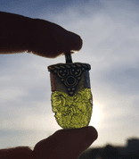 BOHEMIA, RAW MOLDAVITE PENDANT, STERLING SILVER - MOLDAVITES, CZECH