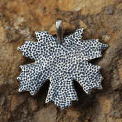 MAPLE LEAF, BRONZE PENDANT - PENDANTS, NECKLACES