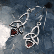 KIRA, EARRINGS, SILVER AND GARNET - EARRINGS WITH GEMSTONES, SILVER