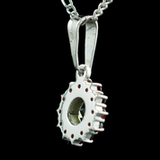 LOCKIE, SILVER PENDANT, MOLDAVITE, GARNET - MOLDAVITES, CZECH