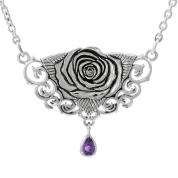 SACRED ROSE NECKLACE SILVER - NECKLACES