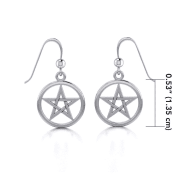 SILVER PENTACLE EARRINGS - ET-293 - PENDENTIFS