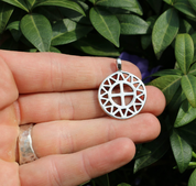 SUN AND CROSS, SILVER PENDANT - PENDANTS