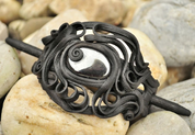 HAIR BROOCH WITH OBSIDIAN - SCHMUCK MIT STEINEN