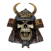 KABUTO ARMOURED SAMURAI WARRIOR SKULL 26.6CM - FIGURES, LAMPS, CUPS