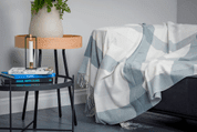 AQUA BLOCK CHECK THROW, LAMBSWOOL - COUVERTURES ET CHÂLES EN LAINE D'IRLANDE