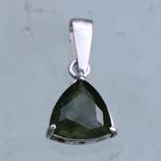 MOLDAVIT - TRIANGULAR DE LUXE, SILBERANHÄNGER - MOLDAVITE