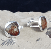 LEONARD, BOUTONS DE MANCHETTE, ARGENT ET AMBRE - AMBRE ET ARGENT