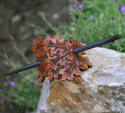 OAK LEAF, LEATHER HAIR BROOCH - HAIR CLIPS, ACCESSORIES, JEWELLERY