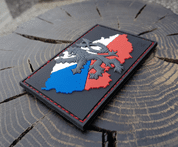 CZECH LION - FLAG, RUBBER PATCH, BLACK - MILITARY PATCHES